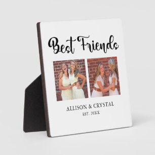 Best Friends Calligraphy 2 Photo Collage BFF's  Plaque