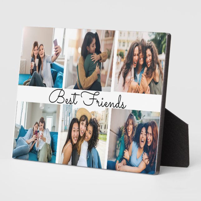 Best Friends Calligraphy | Custom Multiple Photo Plaque (Side)