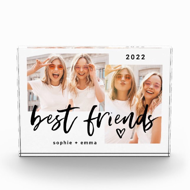 Best Friends | Casual Script and Two Photo Grid Block (Front)