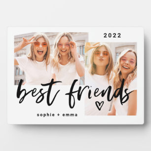 Best Friends   Casual Script and Two Photo Grid Plaque
