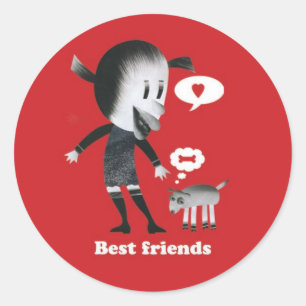 Best friends classic round sticker