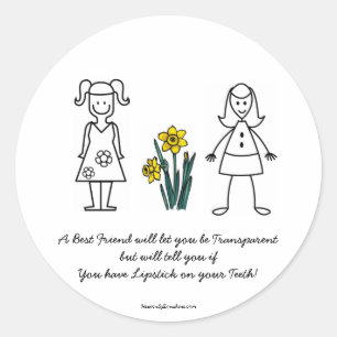 Best Friends Collection Transparent Classic Round Sticker