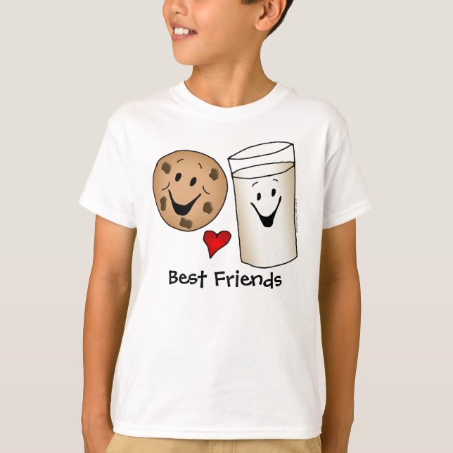 Best Friends Cookies and Milk Cartoon T-shirt (Front)