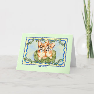 "Best Friends" Corgi Greet Card