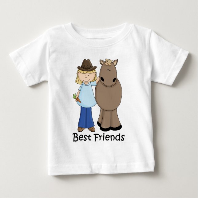 Best Friends - Cowgirl and Horse Baby T-Shirt (Front)