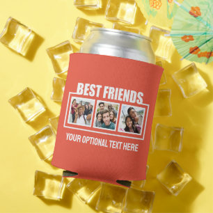 Best Friends custom photos, text & colour Can Cooler