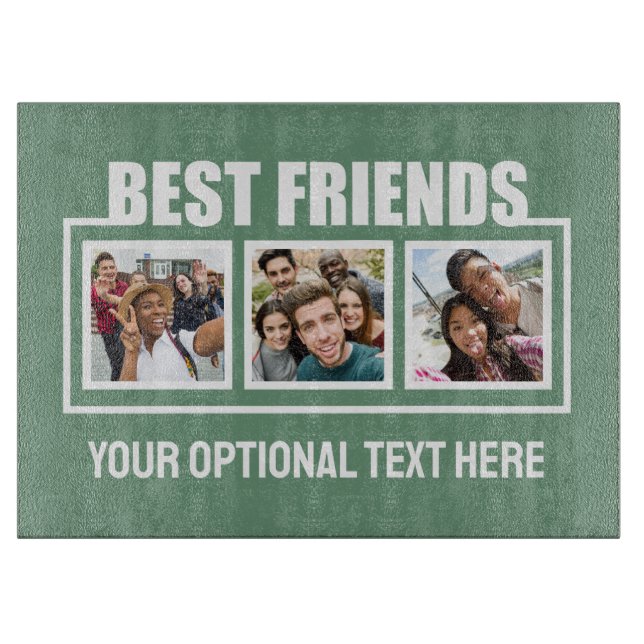 Best Friends custom photos, text & colour Cutting Board (Front)