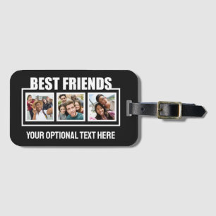 Best Friends custom photos, text & colour Luggage Tag