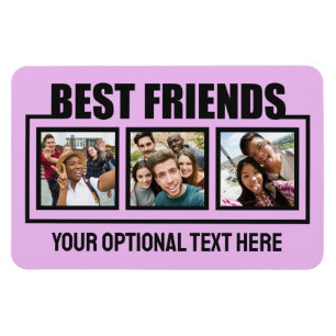 Best Friends custom photos, text & colour Magnet