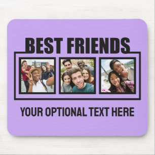 Best Friends custom photos, text & colour Mouse Pad
