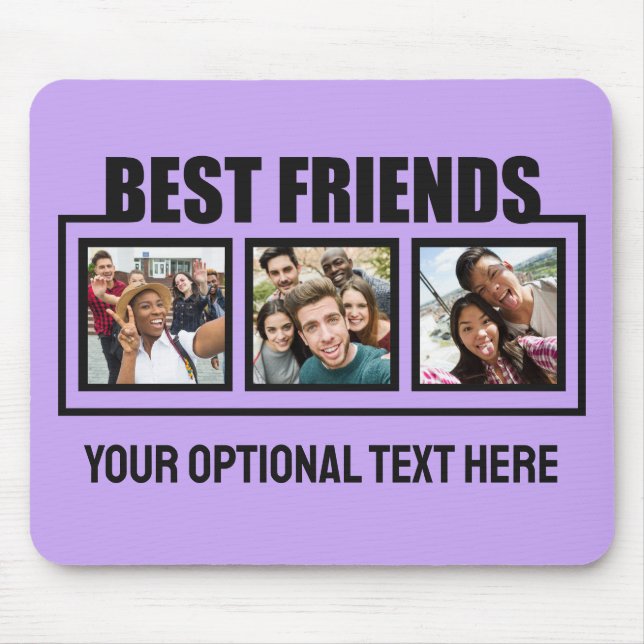Best Friends custom photos, text & colour Mouse Pad (Front)
