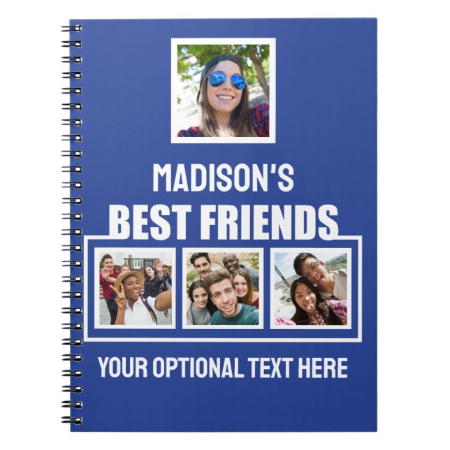 Best Friends custom photos, text & colour Notebook (Front)