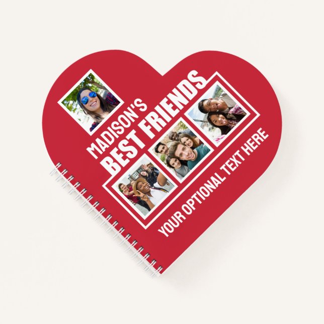 Best Friends custom photos, text & colour Notebook (Front)