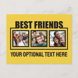 Best Friends custom photos, text & colour Postcard