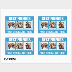 Best Friends custom photos, text & colour Rectangular Sticker
