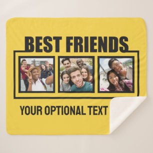 Best Friends custom photos, text & colour Sherpa Blanket