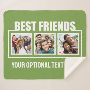 Best Friends custom photos, text & colour Sherpa Blanket