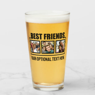 Best Friends custom photos & text Glass