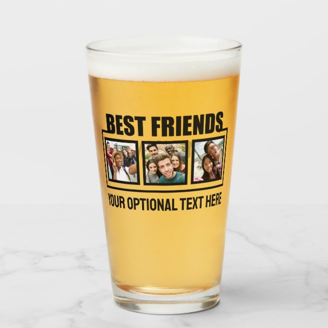 Best Friends custom photos & text Glass (Front Filled)