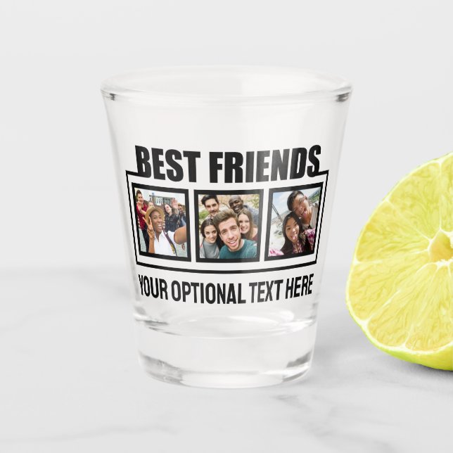 Best Friends custom photos & text Shot Glass (Front)