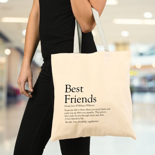 Best Friends Definition Modern Tote Bag (Personalized Best Friends Definition Modern Tote Bag)