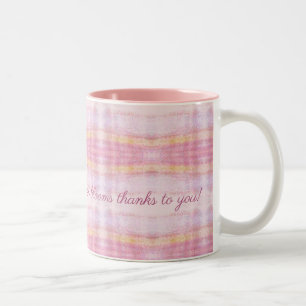 Best Friends Designer Pink Plaid Mug