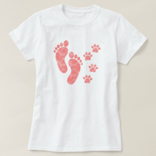 Best Friends Dog Paws and Footprints T-Shirt