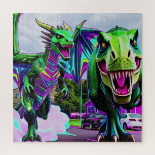Best Friends - Dragon and Dinosaur Walking Jigsaw Puzzle