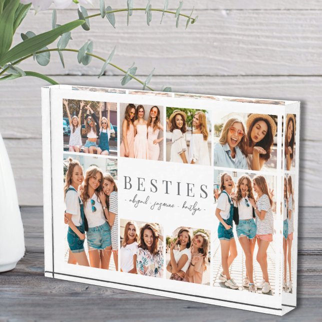 Best Friends Elegant BFF Collage Photo Block (Best Friends Elegant BFF Collage Photo Block)