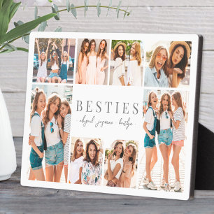 Best Friends Elegant BFF Collage Photo Plaque