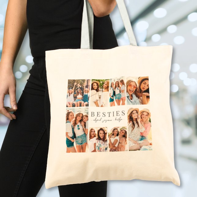 Best Friends Elegant BFF Collage Photo Tote Bag (Best Friends Elegant BFF Collage Photo Tote Bag)