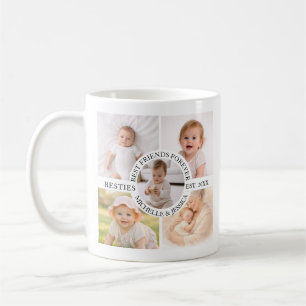 Best Friends Ever Photo Collage   Custom Bestie Coffee Mug