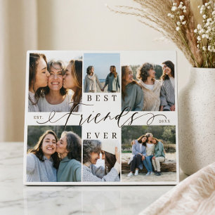 Best Friends Ever Script Photo Collage Keepsake Plaque