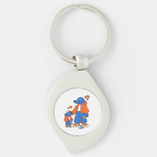 Best Friends : Father and son Blue Dog Duo ( Orang Key Ring