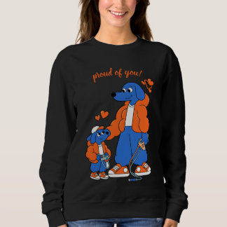 Best Friends : Father and son Blue Dog Duo ( Orang Sweatshirt