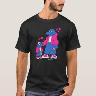 Best Friends: Father and Son Blue Dog Duo ( pink a T-Shirt
