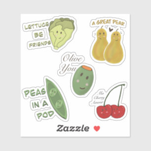 Best Friends Food Pun Sticker Sheet