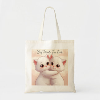 Best Friends For Ever Tote Bag - Two Cute Hugging 
