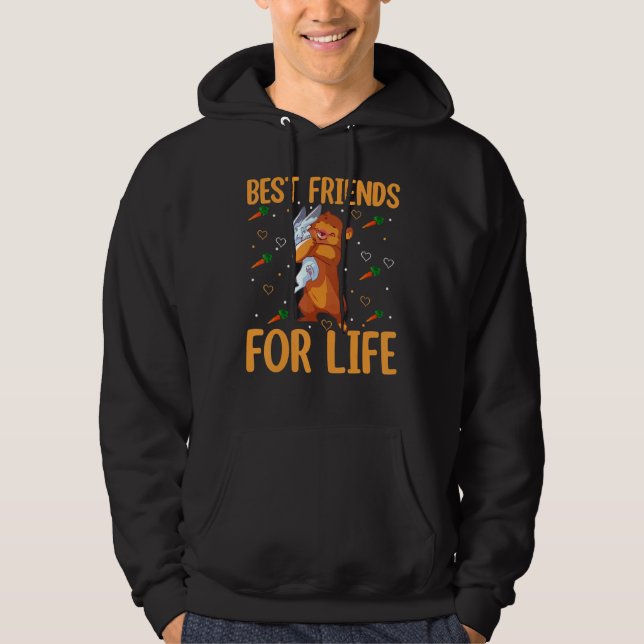 Best Friends For Life  Beaver And Bunny Egg Huntin Hoodie (Front)