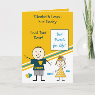 Best Friends for Life Daddy and me yellow blue Card