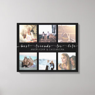 Best Friends for Life Instagram Photo Typography Canvas Print