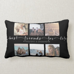 Best Friends for Life Instagram Photo Typography Lumbar Cushion