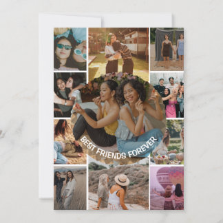 Best Friends Forever 11 Photo Collage Friendship Card