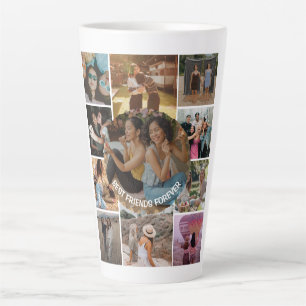 Best Friends Forever 11 Photo Collage Friendship Latte Mug