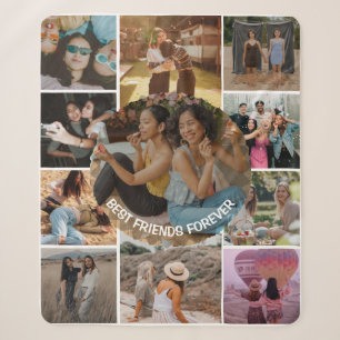 Best Friends Forever 11 Photo Collage Friendship Sherpa Blanket