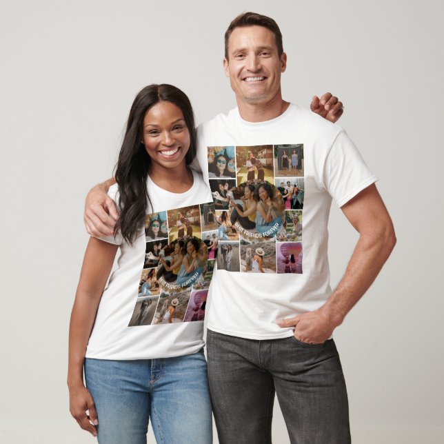 Best Friends Forever 11 Photo Collage Friendship T-Shirt (Unisex)