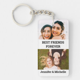 Best Friends Forever 4 Custom Photo and Names Key Ring