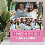 Best Friends Forever 4 Photo Plaque<br><div class="desc">Are you looking for the perfect gift to show your best friend how much they mean to you? We have the perfect product for you! Our Friend Picture Plaque features a beautiful pink background, including a four-photo collage that symbolises your special friendship, the words “BESTIES, best friends forever”, your names,...</div>