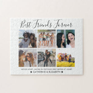 Best Friends Forever 6 Photo BFF Besties Quote Jigsaw Puzzle