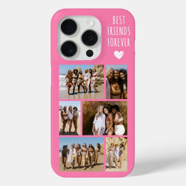 Best Friends Forever 6 Photo Pink Case-Mate iPhone Case (Back)